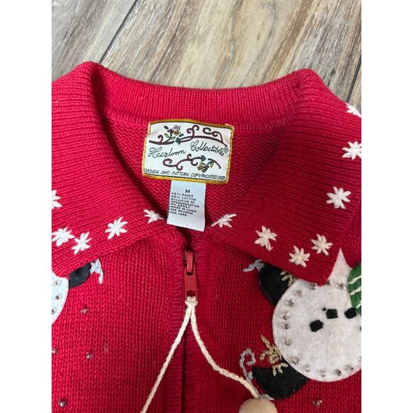 Vintage 90's Heirloom Collectibles Ugly Snowman Christmas Sweater Medium - Picture 2 of 3